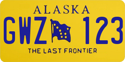 AK license plate GWZ123