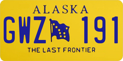 AK license plate GWZ191