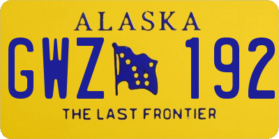 AK license plate GWZ192