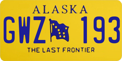 AK license plate GWZ193