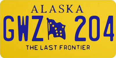 AK license plate GWZ204