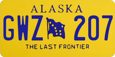 AK license plate GWZ207