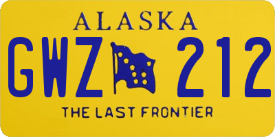 AK license plate GWZ212