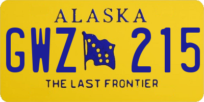 AK license plate GWZ215