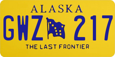 AK license plate GWZ217