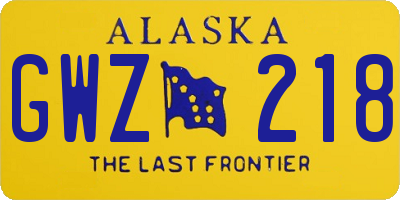 AK license plate GWZ218