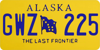 AK license plate GWZ225