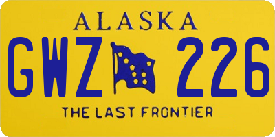 AK license plate GWZ226