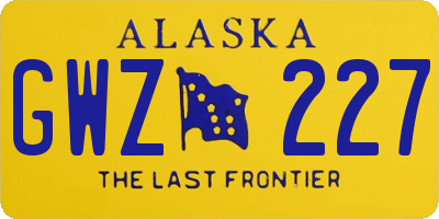 AK license plate GWZ227