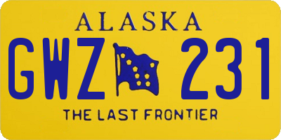 AK license plate GWZ231