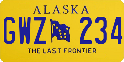 AK license plate GWZ234