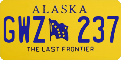 AK license plate GWZ237