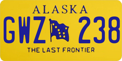 AK license plate GWZ238