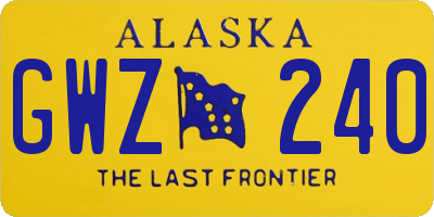 AK license plate GWZ240