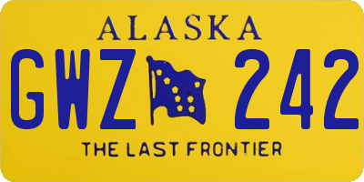 AK license plate GWZ242