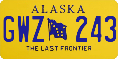 AK license plate GWZ243