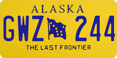 AK license plate GWZ244