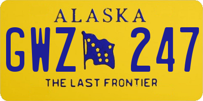 AK license plate GWZ247