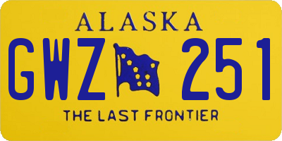 AK license plate GWZ251