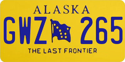 AK license plate GWZ265