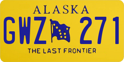 AK license plate GWZ271