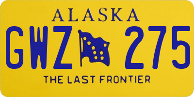 AK license plate GWZ275