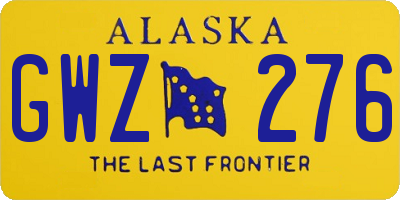 AK license plate GWZ276