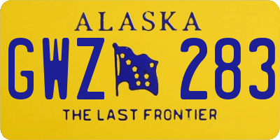 AK license plate GWZ283