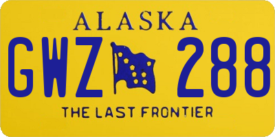 AK license plate GWZ288