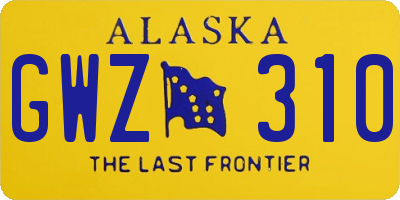 AK license plate GWZ310