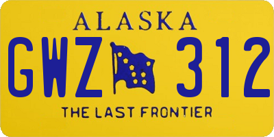 AK license plate GWZ312