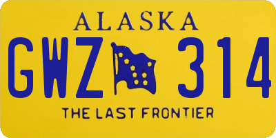 AK license plate GWZ314