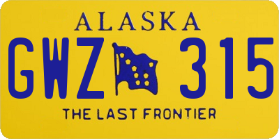 AK license plate GWZ315