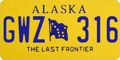 AK license plate GWZ316