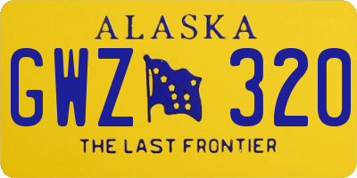 AK license plate GWZ320