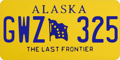 AK license plate GWZ325