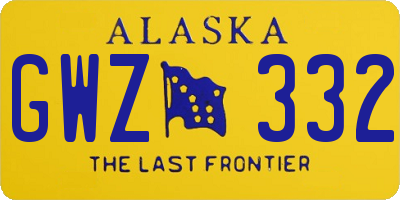 AK license plate GWZ332