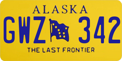 AK license plate GWZ342