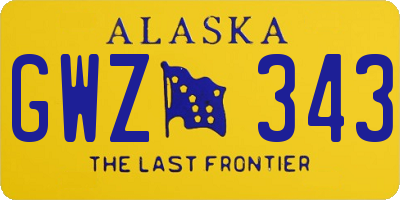 AK license plate GWZ343