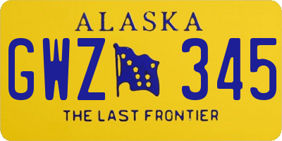 AK license plate GWZ345