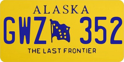 AK license plate GWZ352