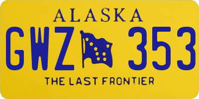 AK license plate GWZ353