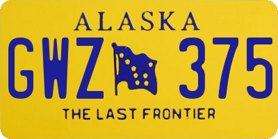 AK license plate GWZ375