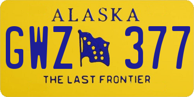 AK license plate GWZ377