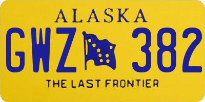 AK license plate GWZ382