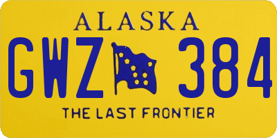 AK license plate GWZ384