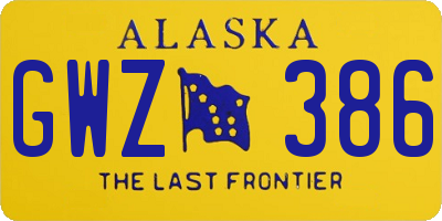 AK license plate GWZ386