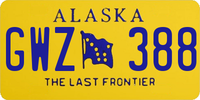 AK license plate GWZ388