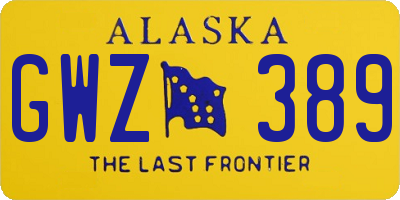 AK license plate GWZ389