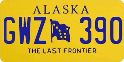 AK license plate GWZ390